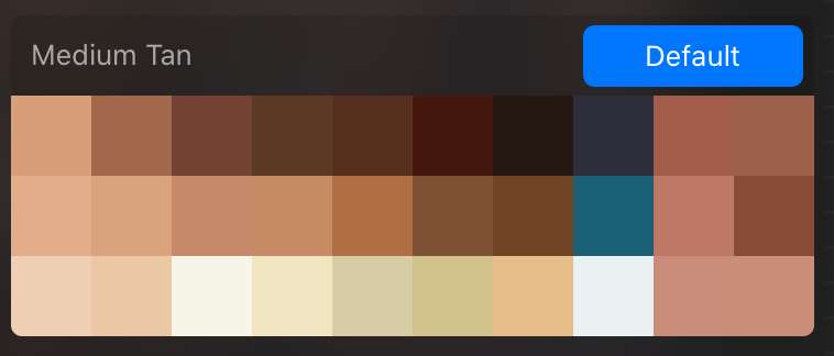 Tan Skin Color Palette
